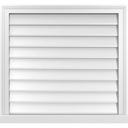 Ekena Millwork Vertical Surface Mount PVC Gable Vent w/ 2"W x 2"H , Brickmould Sill Frame, 30"W x 28"H GVPVE30X2803SN